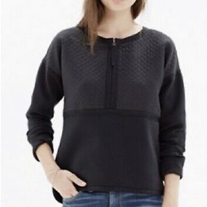Madewell Stitchblock Pullover with 1/2 Zipper